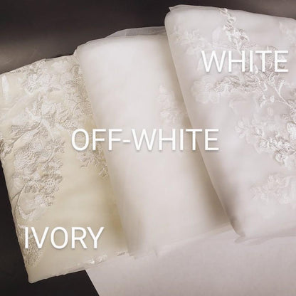 Cathedral Wedding Veil: Ivory Floral Lace, Soft Tulle