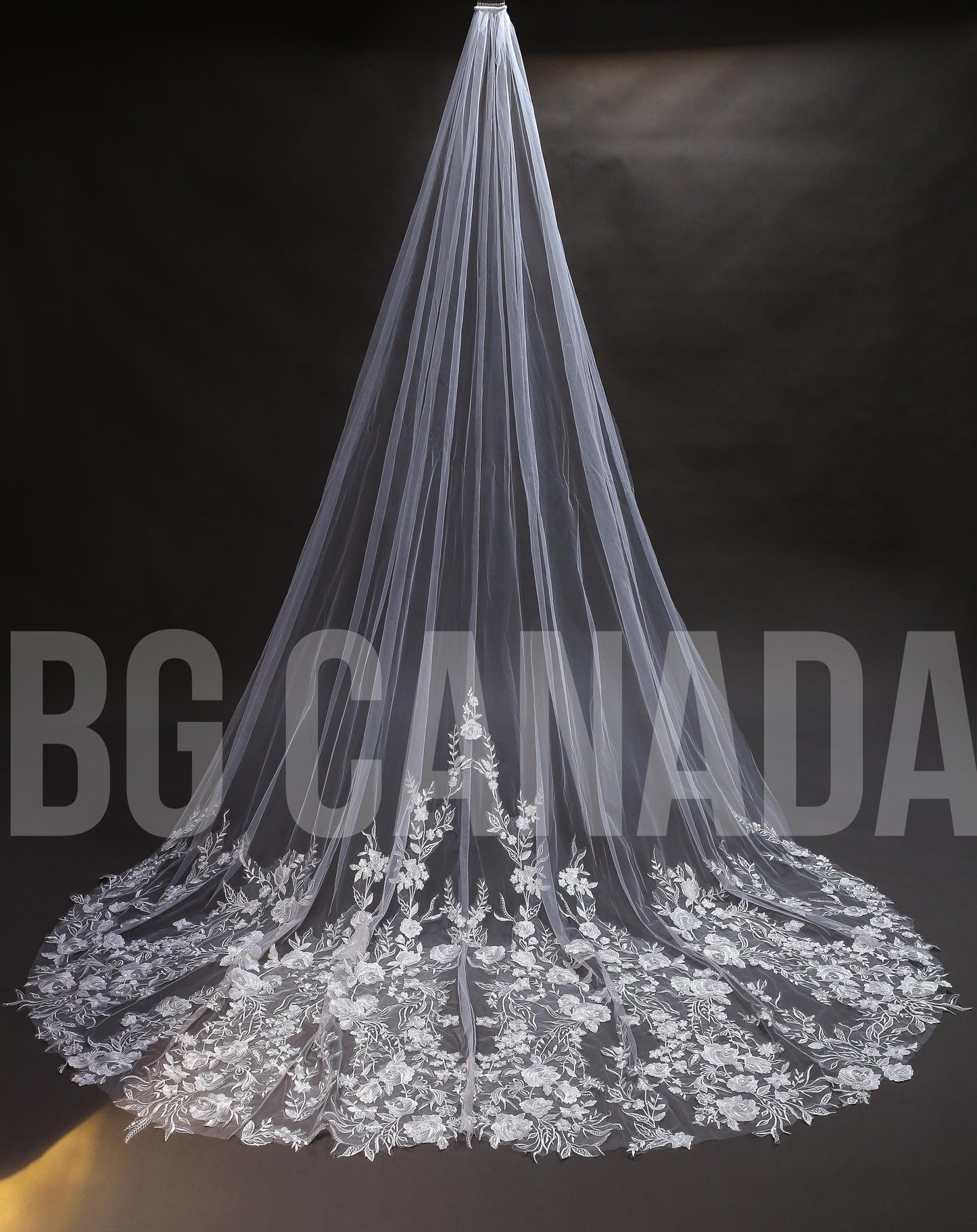 Wild floral veil Floral Lace Veil 3D Embroidery Wedding Veil luxury bridal veil statement veil