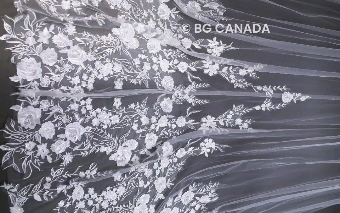 Wild floral veil Floral Lace Veil 3D Embroidery Wedding Veil luxury bridal veil statement veil