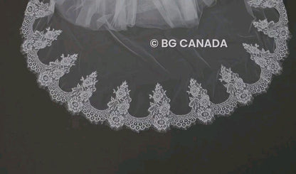 Eyelash Lace Wedding Veil: Ivory Drop Veil, 300cm