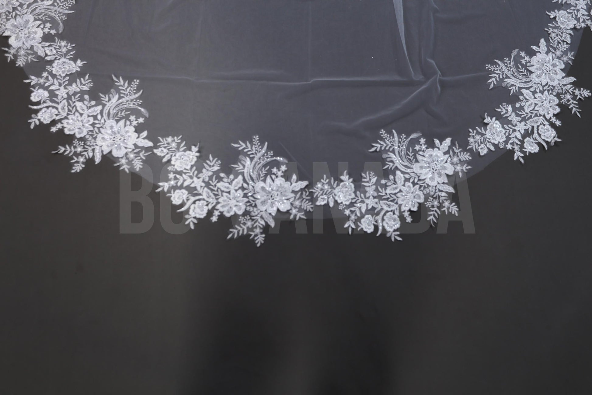 Floral Lace Cathedral Wedding Veil - 300cm Length