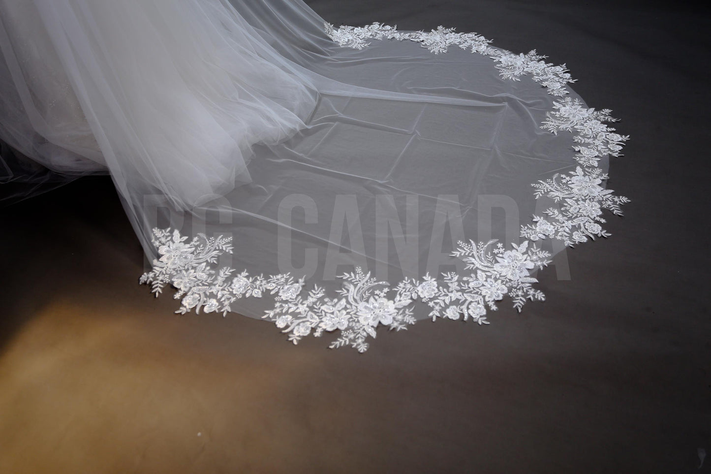 Floral Lace Cathedral Wedding Veil - 300cm Length