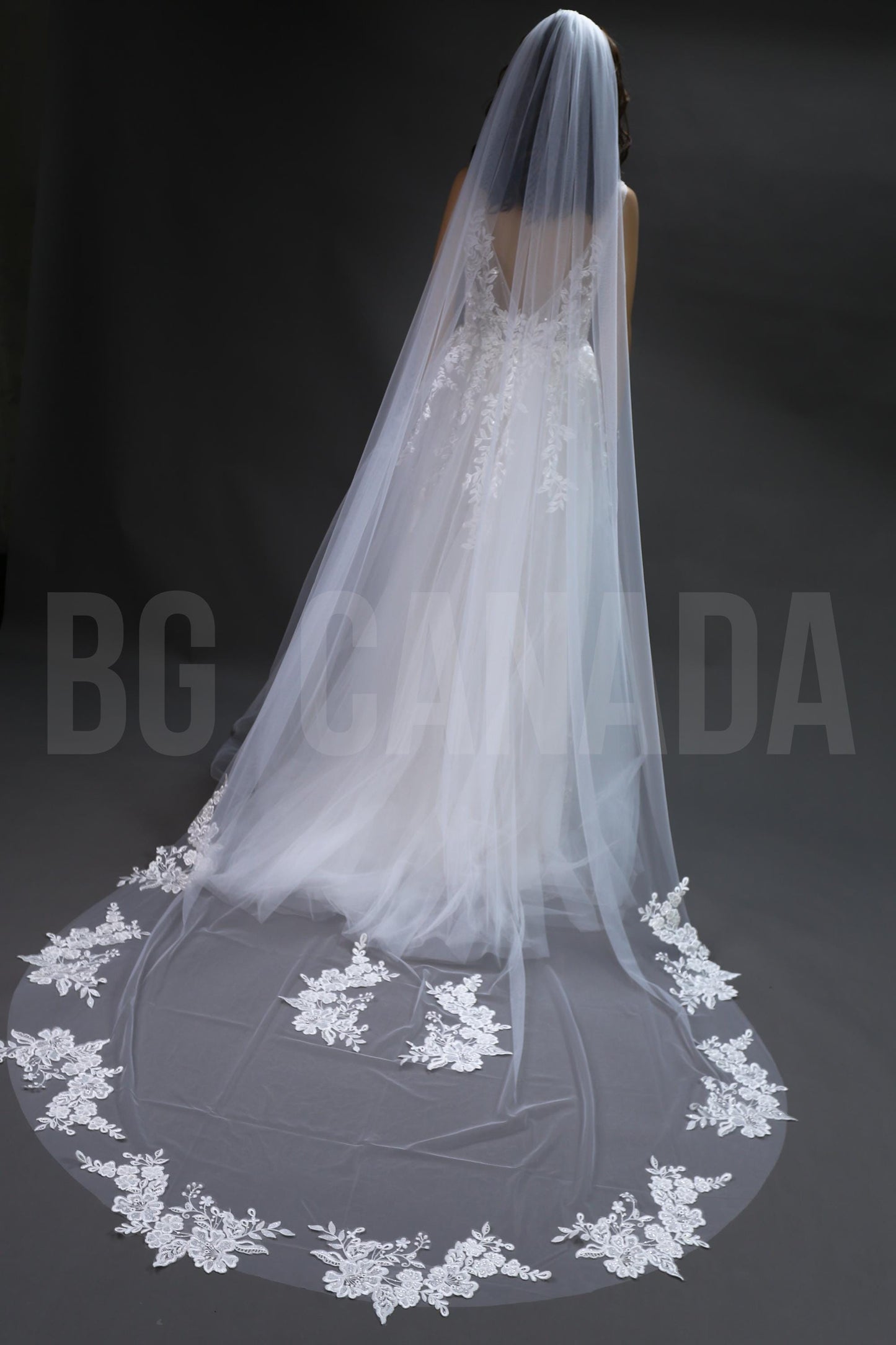 Cathedral Wedding Veil: Long Pearl & Lace Bridal Veil