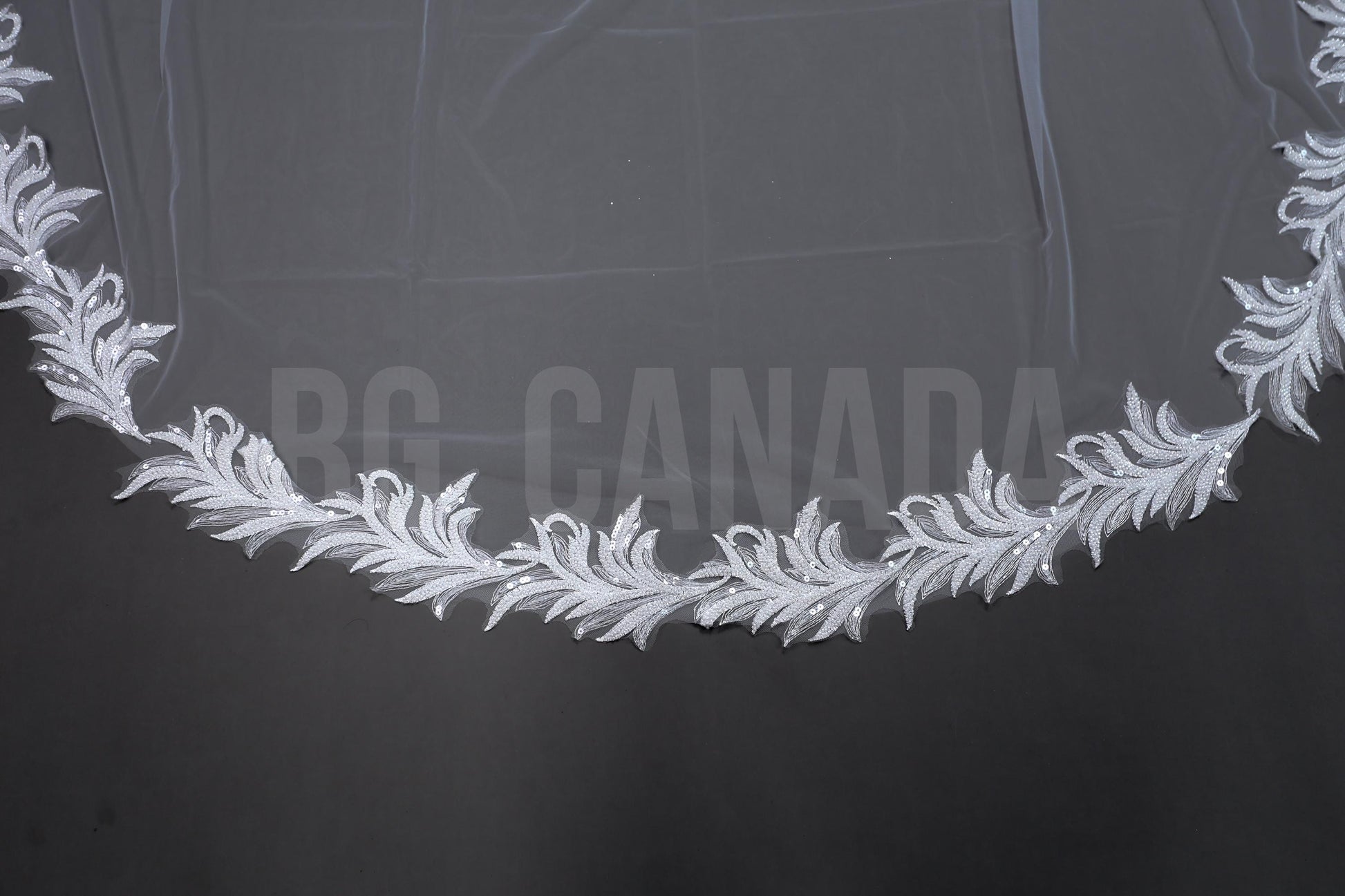 Cathedral Wedding Veil: Pearl Studded Floral Lace, 300cm