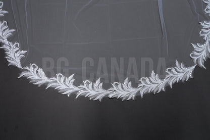 Cathedral Wedding Veil: Pearl Studded Floral Lace, 300cm