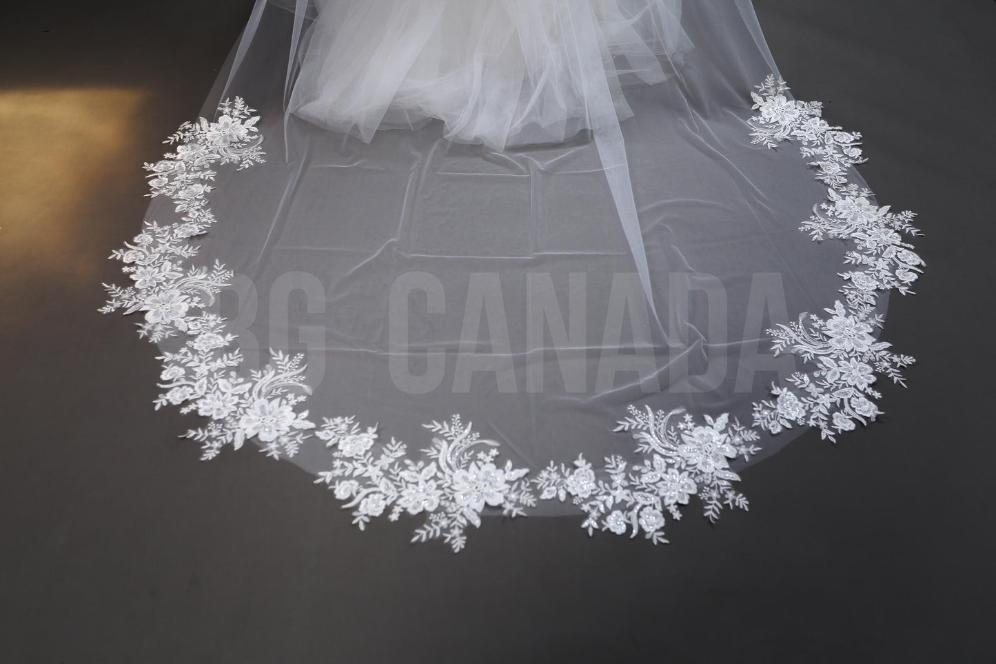 Floral Lace Cathedral Wedding Veil - 300cm Length