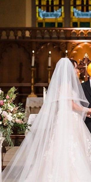 Long Blusher veil short plain blusher floral lace pearl attached