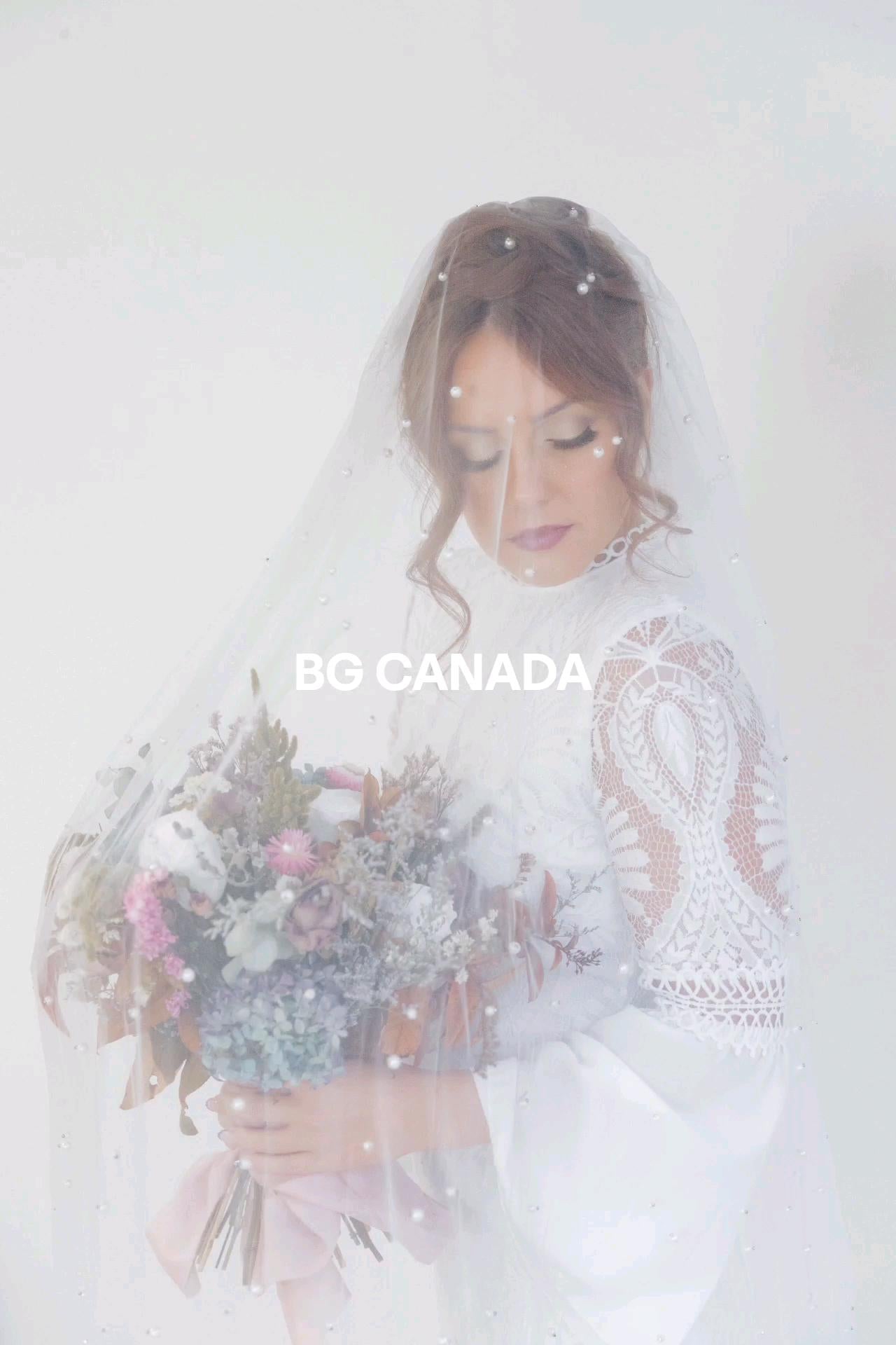 Long Blusher veil short plain blusher floral lace pearl attached