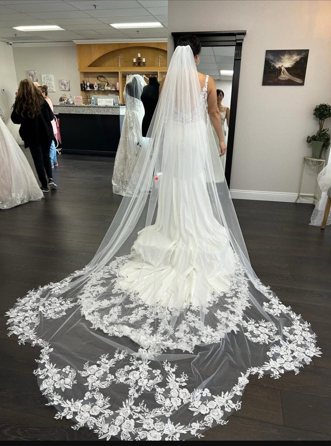 veil upgrades length lace floor personalization