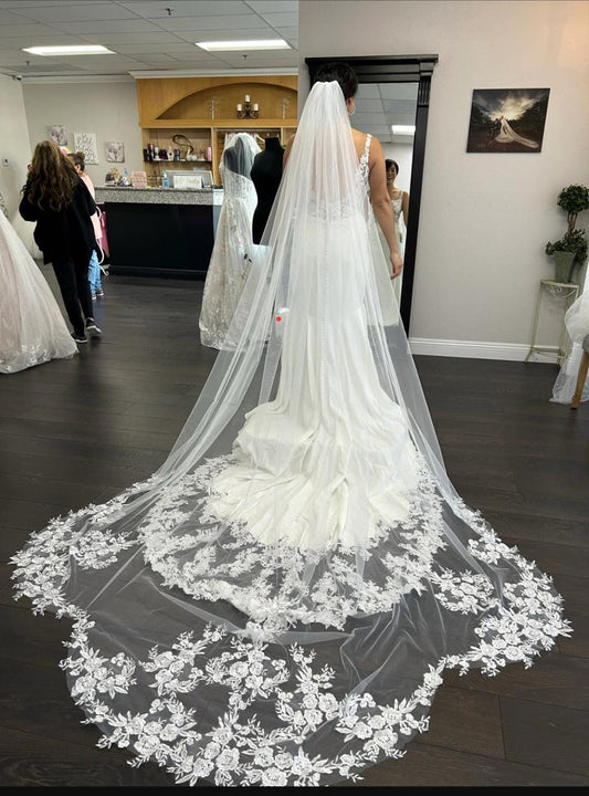 veil upgrades length lace floor personalization