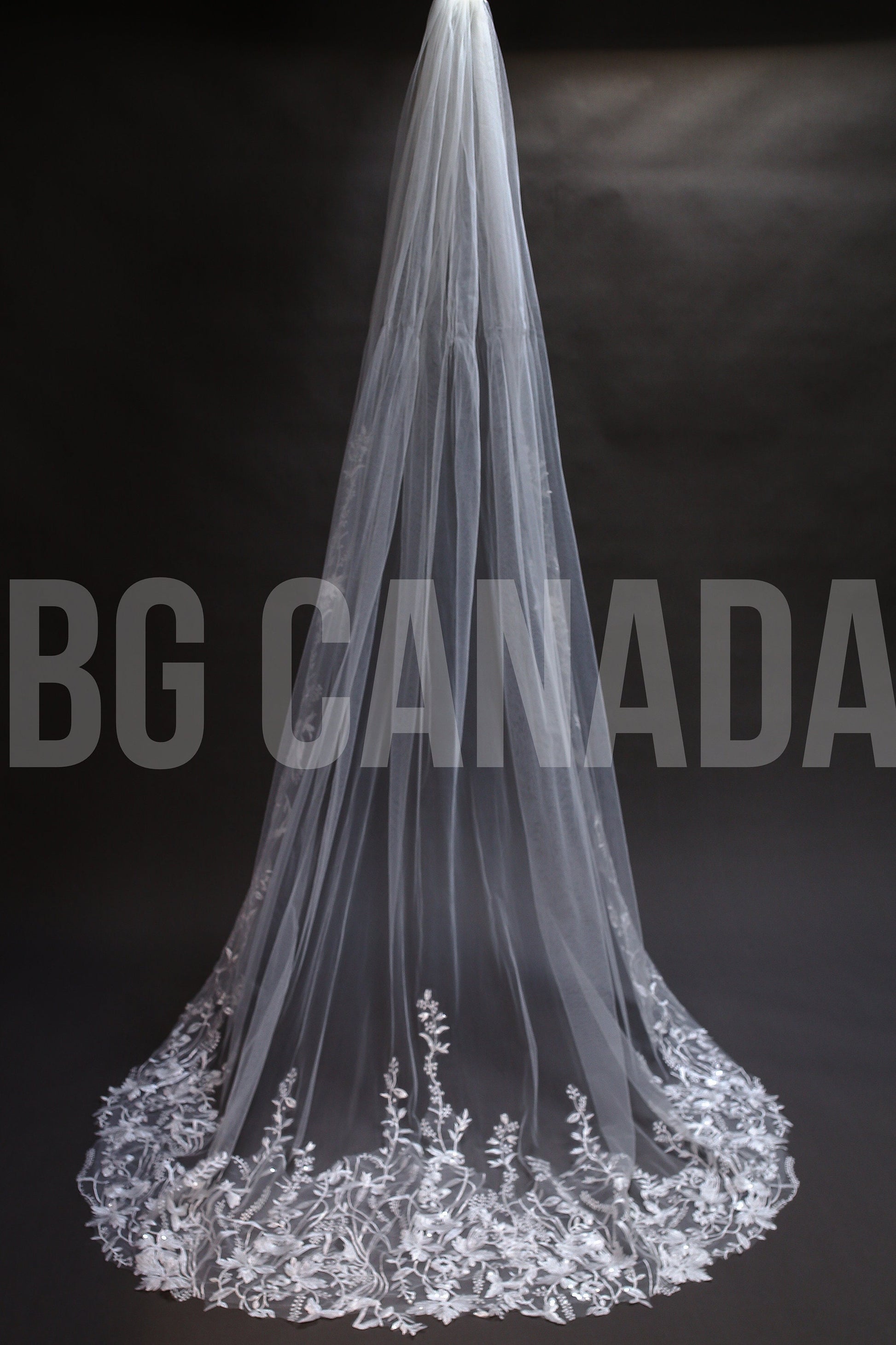 Floral vine cathedral veil Wild flower Floral Lace Wedding Veil: Bridal Illusion Tulle fingertip, floor, Waltz, cathedral