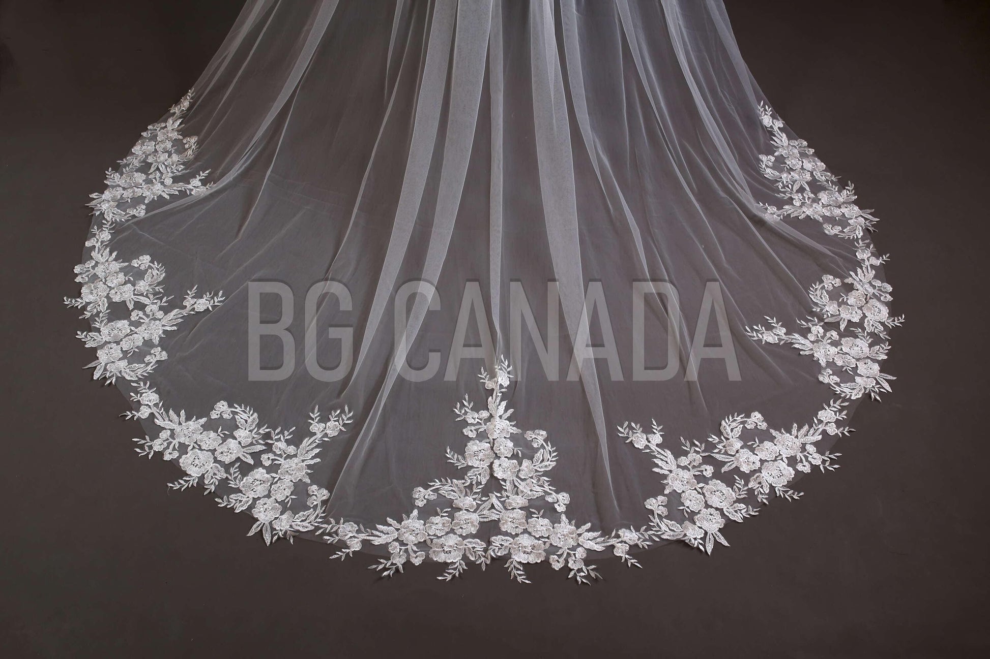Veil Cathedral Veil Wedding Veil Lace veil lace edged floral veil cathedral length bridal veil tulle