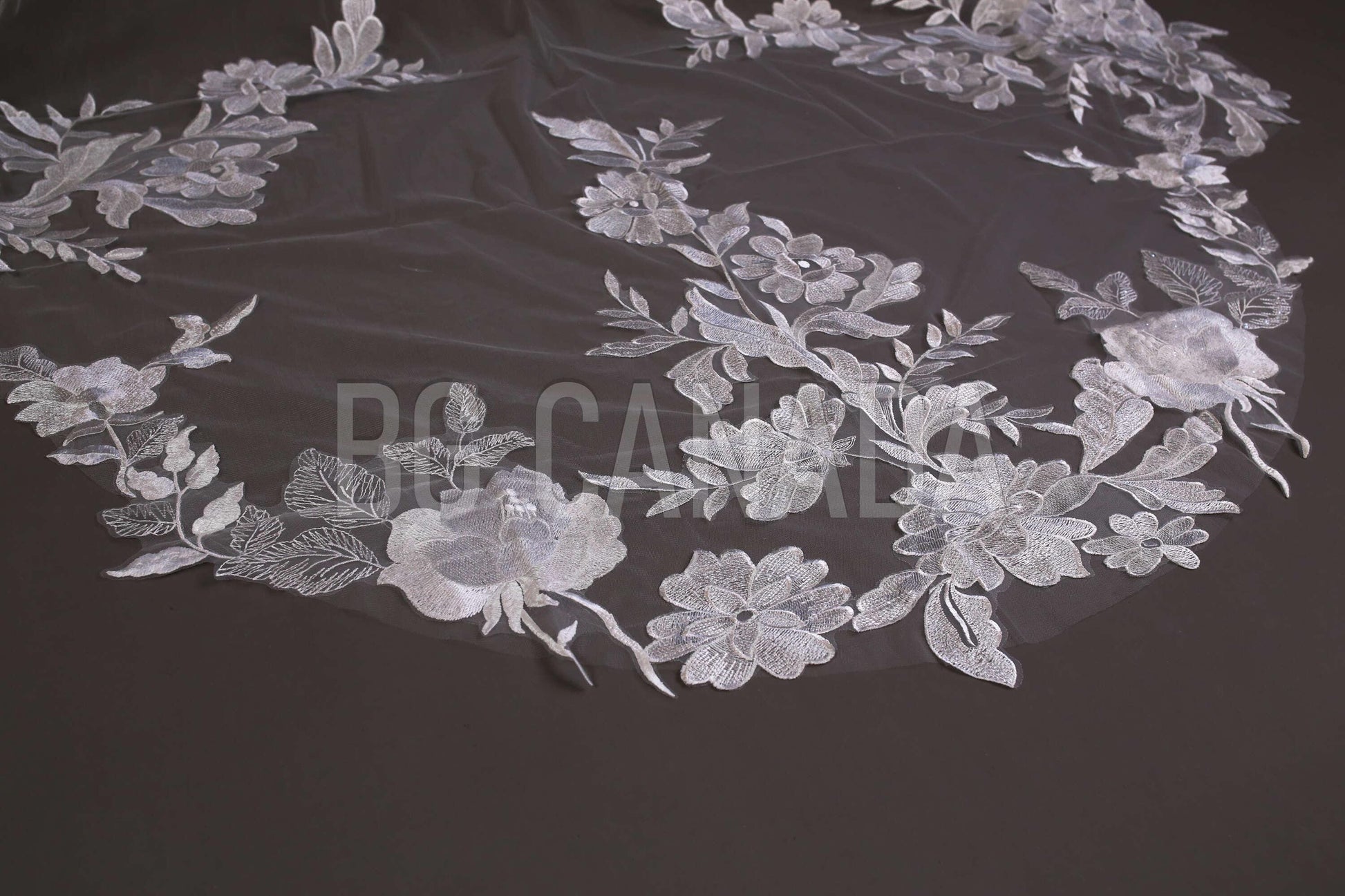 Floral Lace Cathedral Veil: Big Flower Bridal Veil