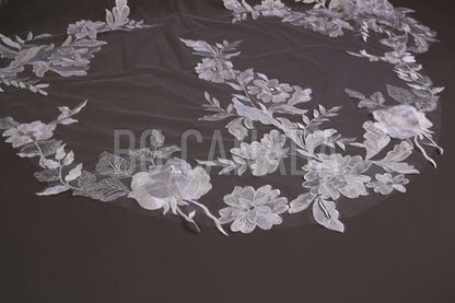 Floral Lace Cathedral Veil: Big Flower Bridal Veil