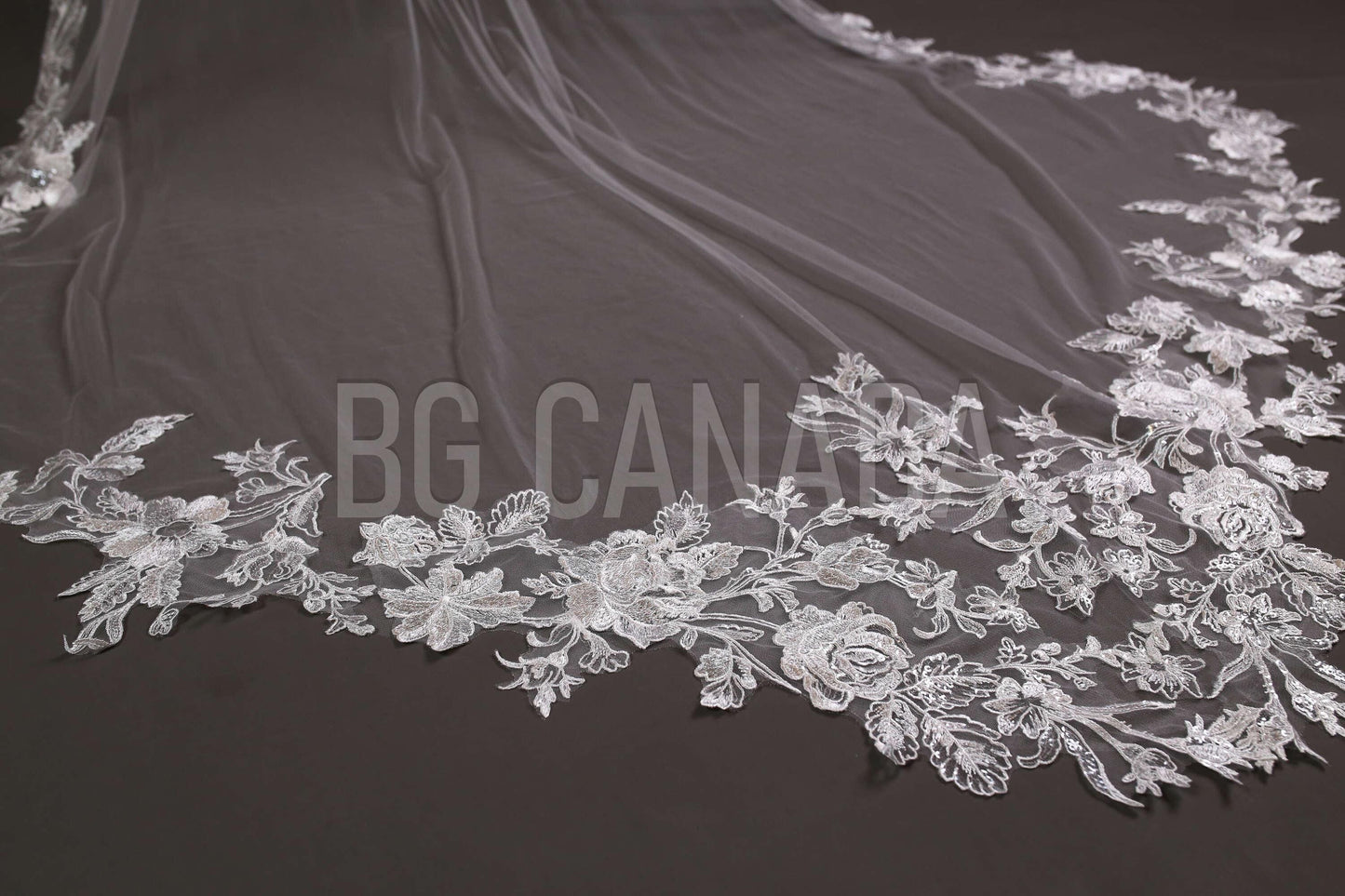 Special cut wedding veil unique statement veil Cathedral Length floral Lace Wedding Veil Floral Mermaid Tail Design