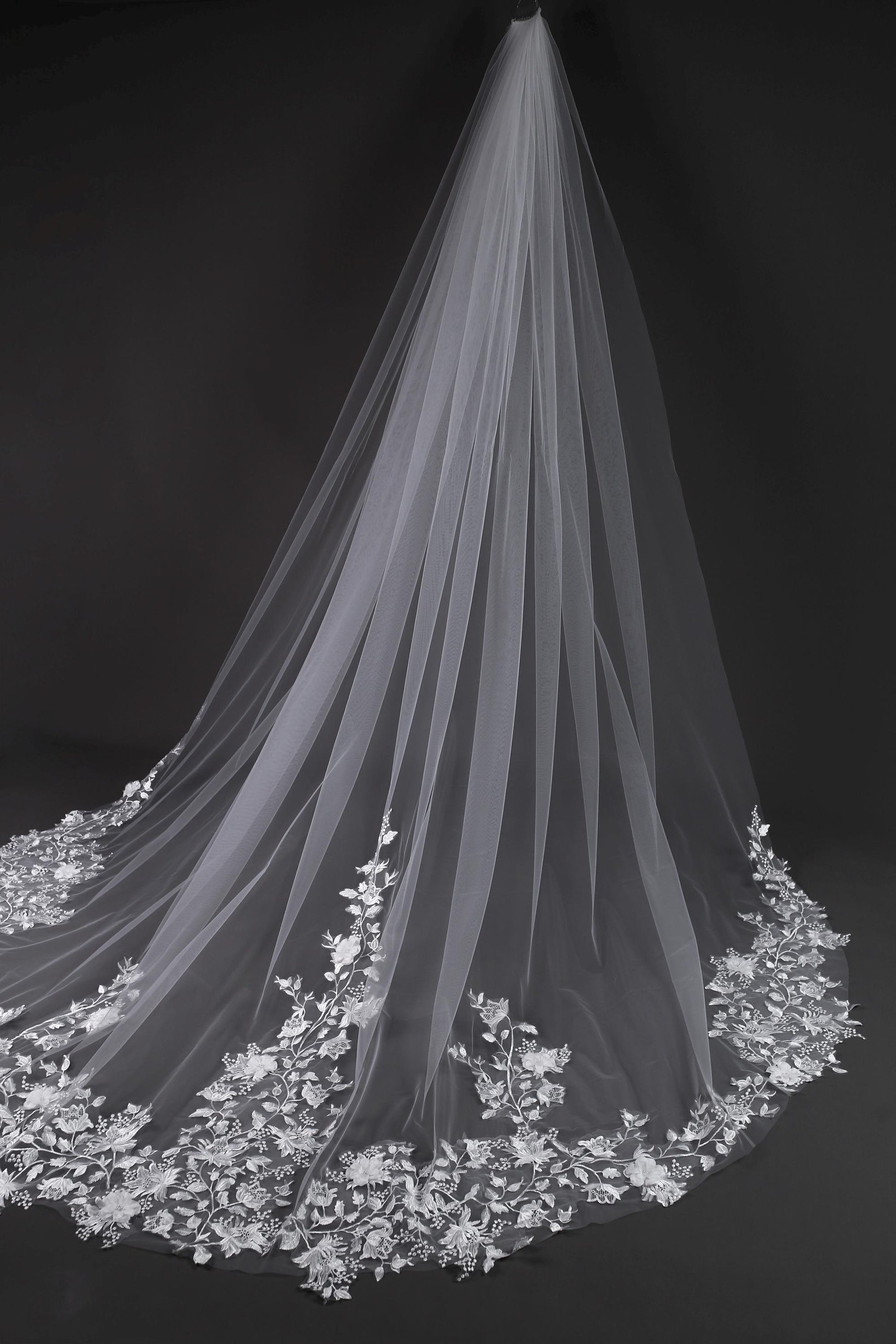 3d floral veil flower veil cathedral veil
