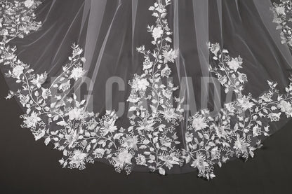 3d floral veil flower veil cathedral veil