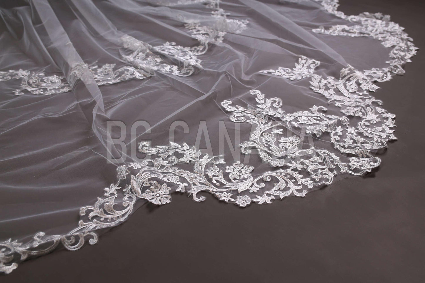 Lace veil unique edge veil statement veil Handmade Lace, Single Layer, royal length veil