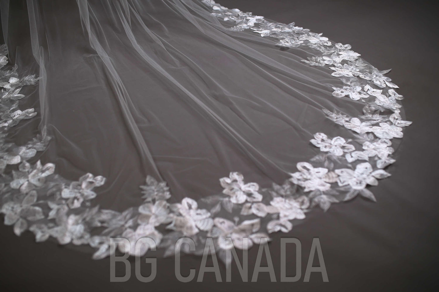 Cathedral Bridal Veil, floral veil veil Long Wedding Veil in White or Light Ivory, Romantic veil High-Quality Lace and Tulle