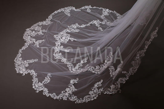 Cathedral veil wedding veil statement wedding veil luxury wedding veil single layer Cathedral length veil