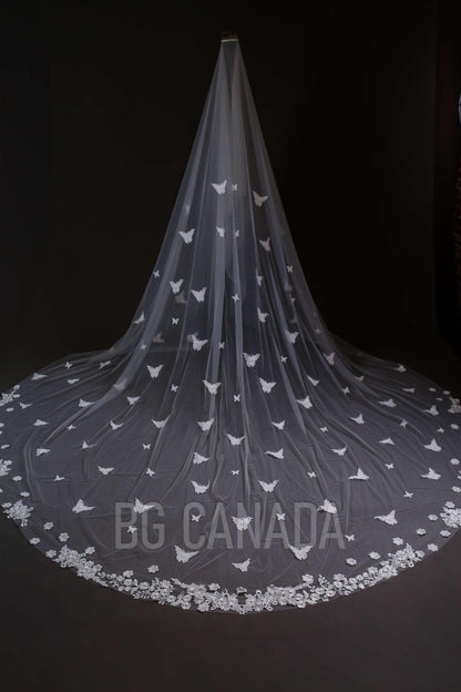 Butterfly veil 3d butterfly veil 2 tier veil with blusher