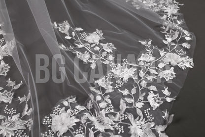 3d floral veil flower veil cathedral veil