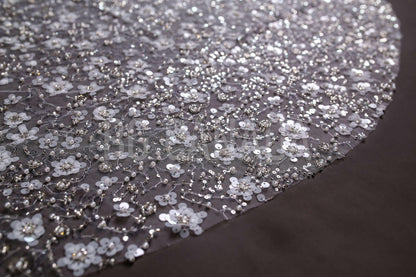 Sequin Cathedral Wedding Veil: Arabic Bridal Mantilla, White/Off-White sparkly veil muslim bridal veil
