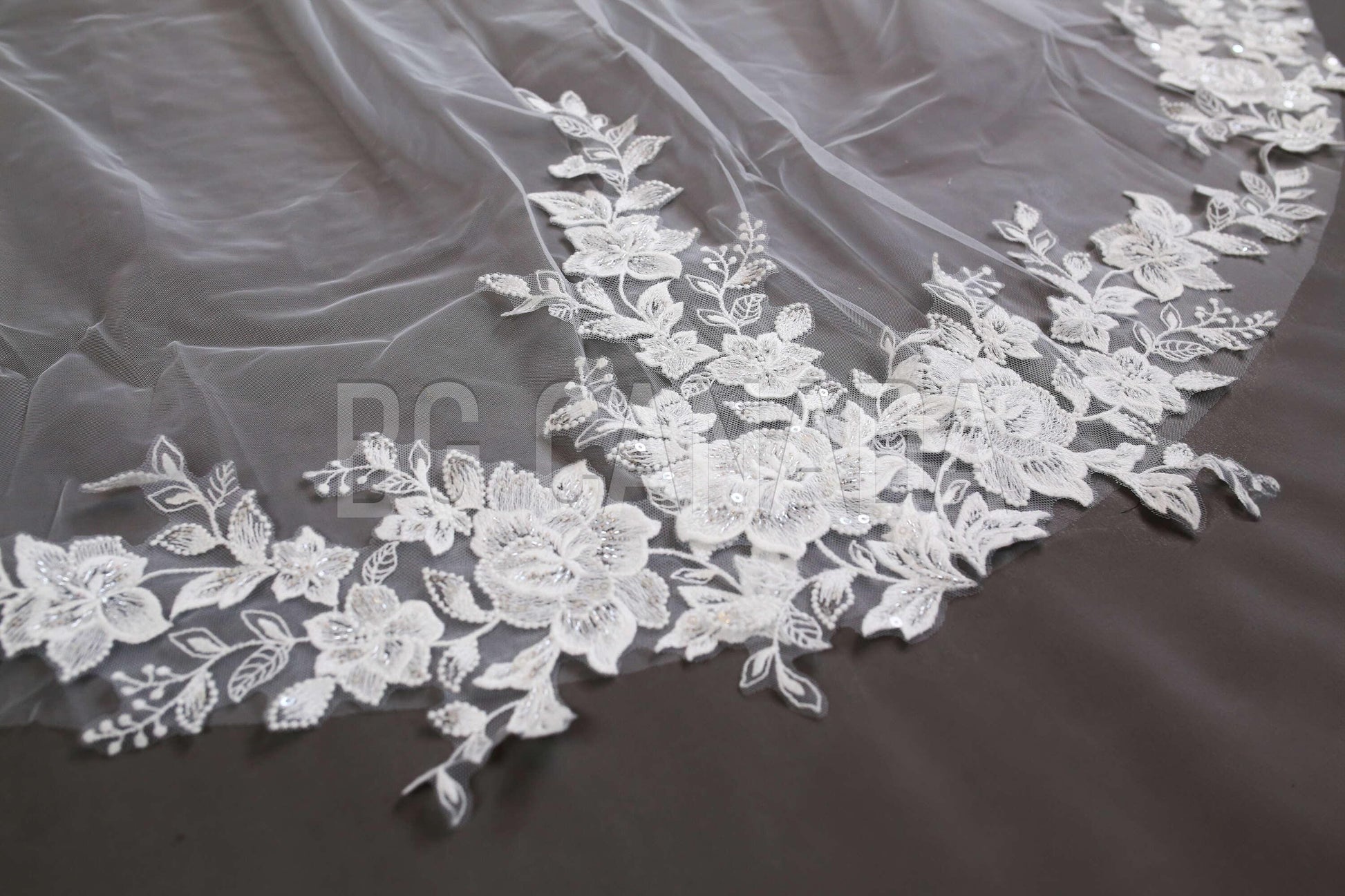 White Wedding Veil pearl veil cluster pearl veil lace cathedral veil beaded floral lace veil bridal illusion tulle ivory veil