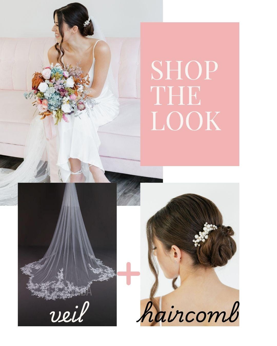 Pearl veil scalloped pearl veil pearl wedding veil with pearls long floral lace veil cathedral veil Bridal Veil white veil