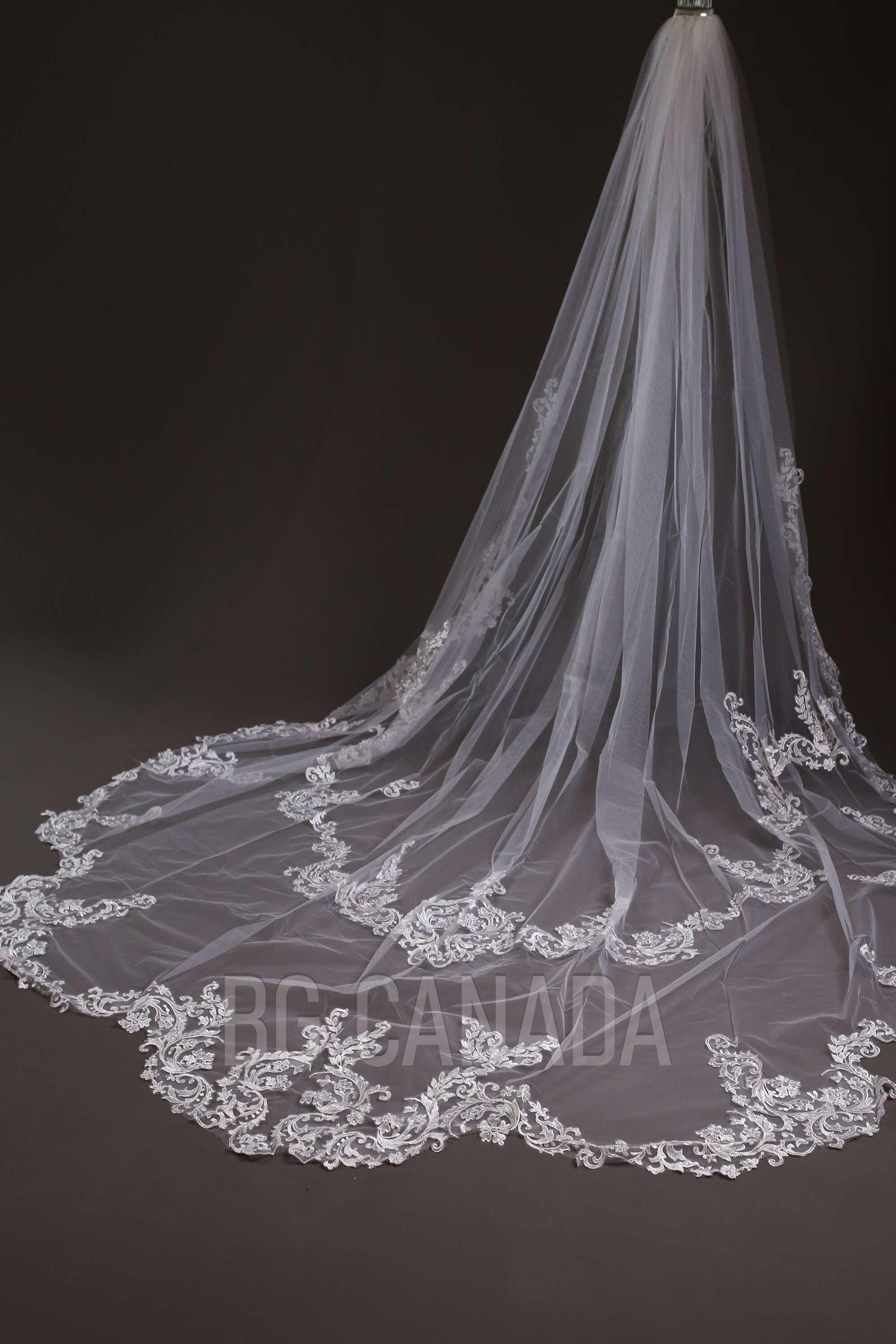 Cathedral veil wedding veil statement wedding veil luxury wedding veil single layer Cathedral length veil