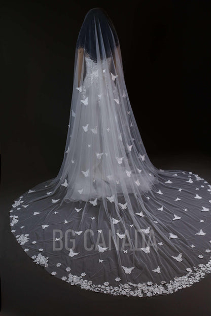 Butterfly veil 3d butterfly veil 2 tier veil with blusher