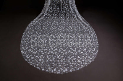 Sequin Cathedral Wedding Veil: Arabic Bridal Mantilla, White/Off-White sparkly veil muslim bridal veil