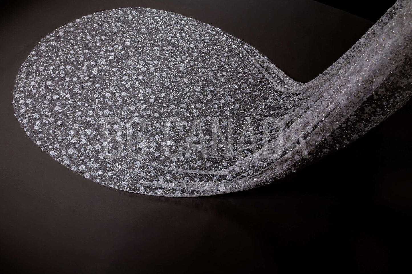 Celestine Radiance – Cathedral Bridal Veil with Sequin Floral Embroidery