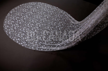 Celestine Radiance – Cathedral Bridal Veil with Sequin Floral Embroidery