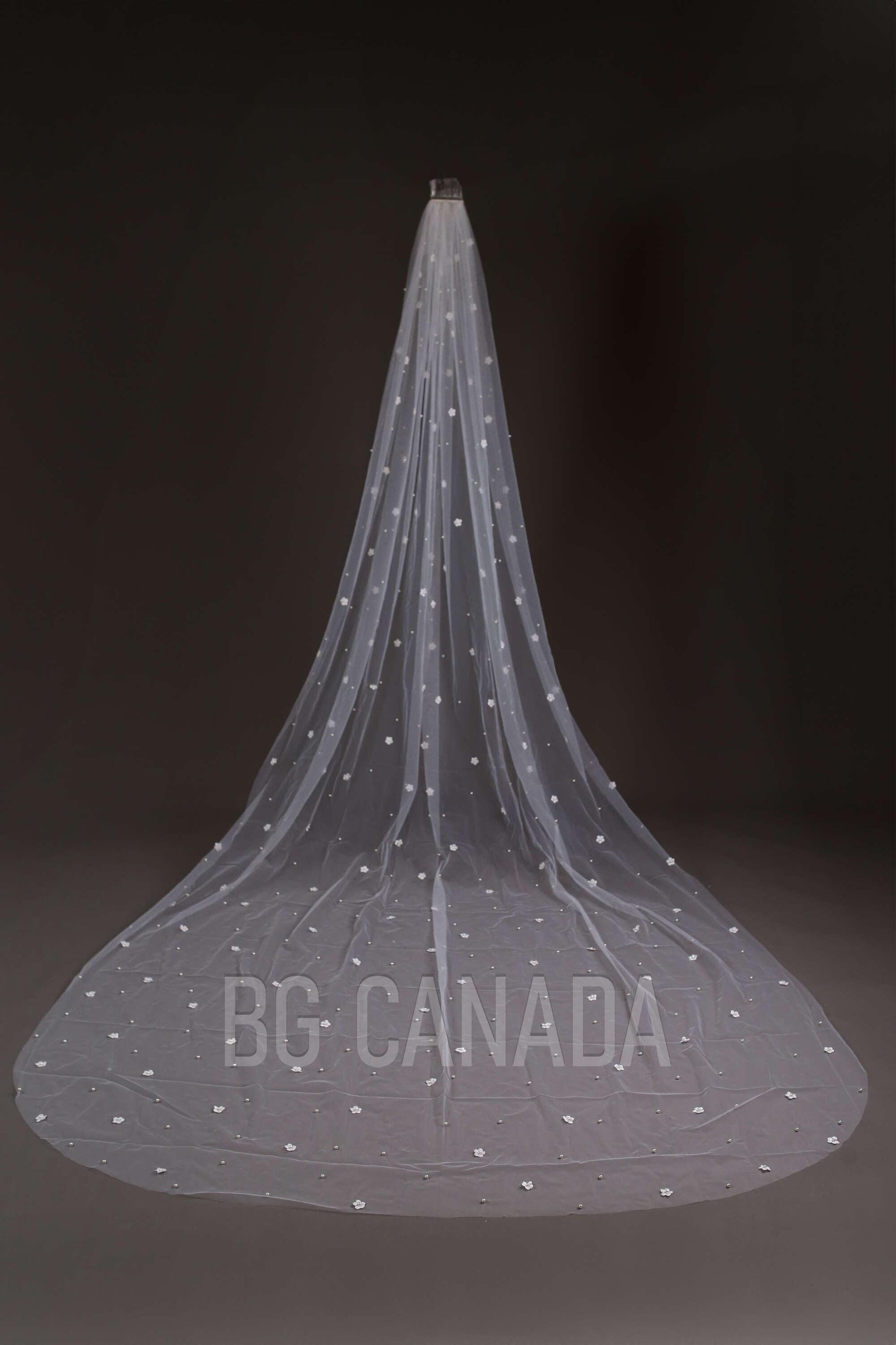 Pearl wedding veil with flower floral wedding veil pearl veil bridal pearl veil bridal veil