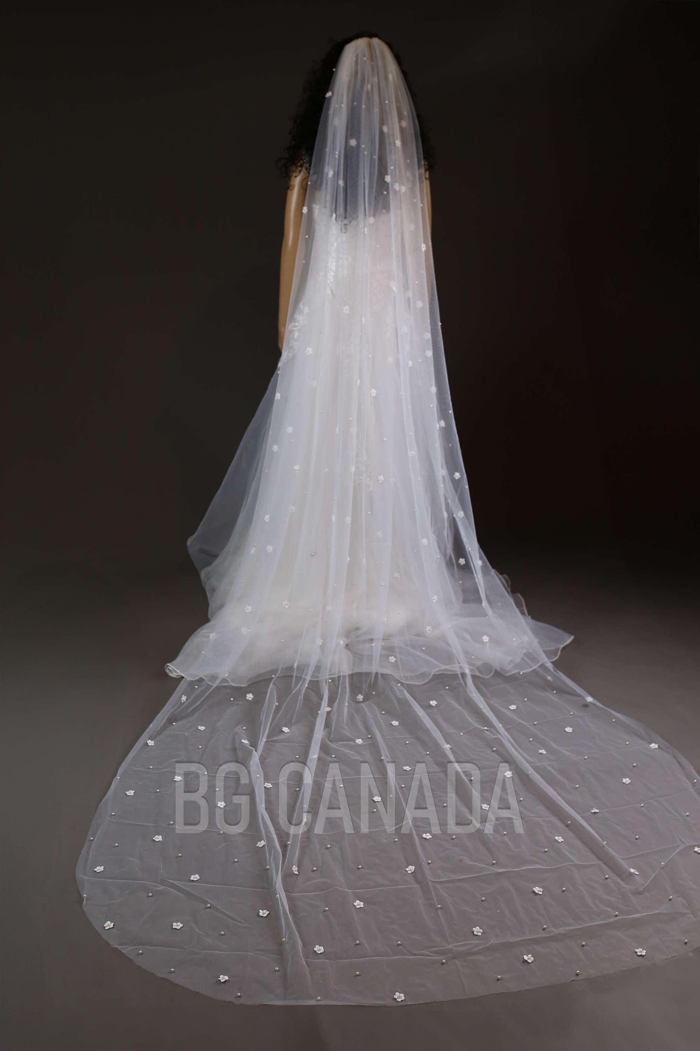 Pearl wedding veil with flower floral wedding veil pearl veil bridal pearl veil bridal veil