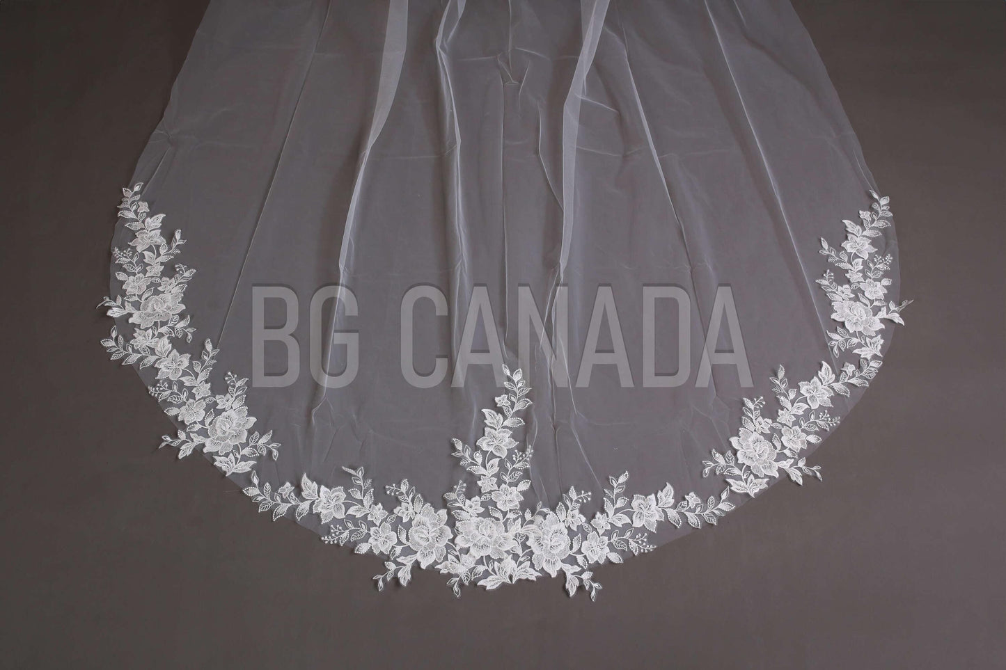 Wedding Veil rose flower veil Cathedral Bridal Tulle, Pearl Cluster beaded veil