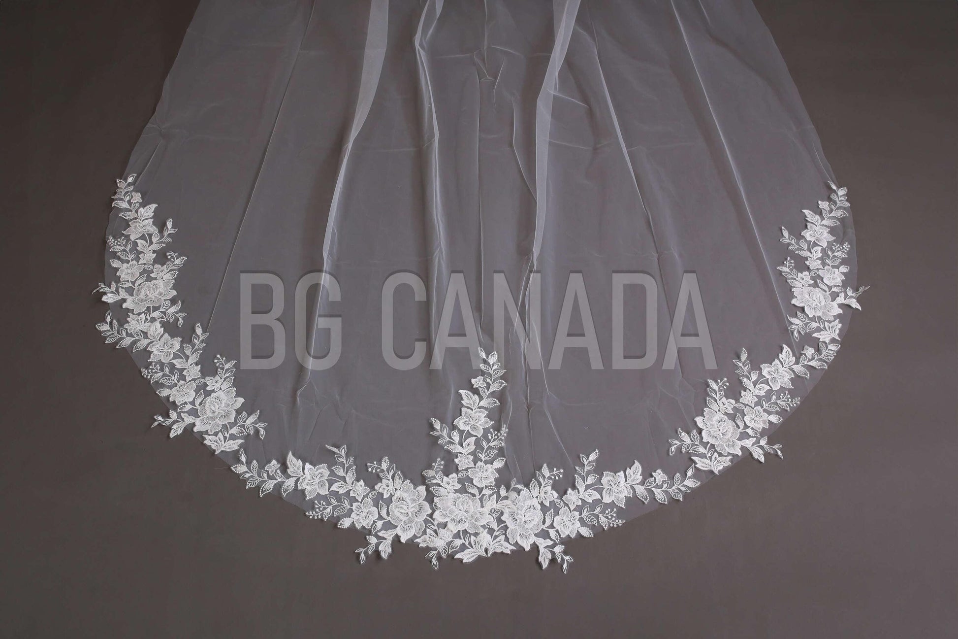 Wedding Veil rose flower veil Cathedral Bridal Tulle, Pearl Cluster beaded veil