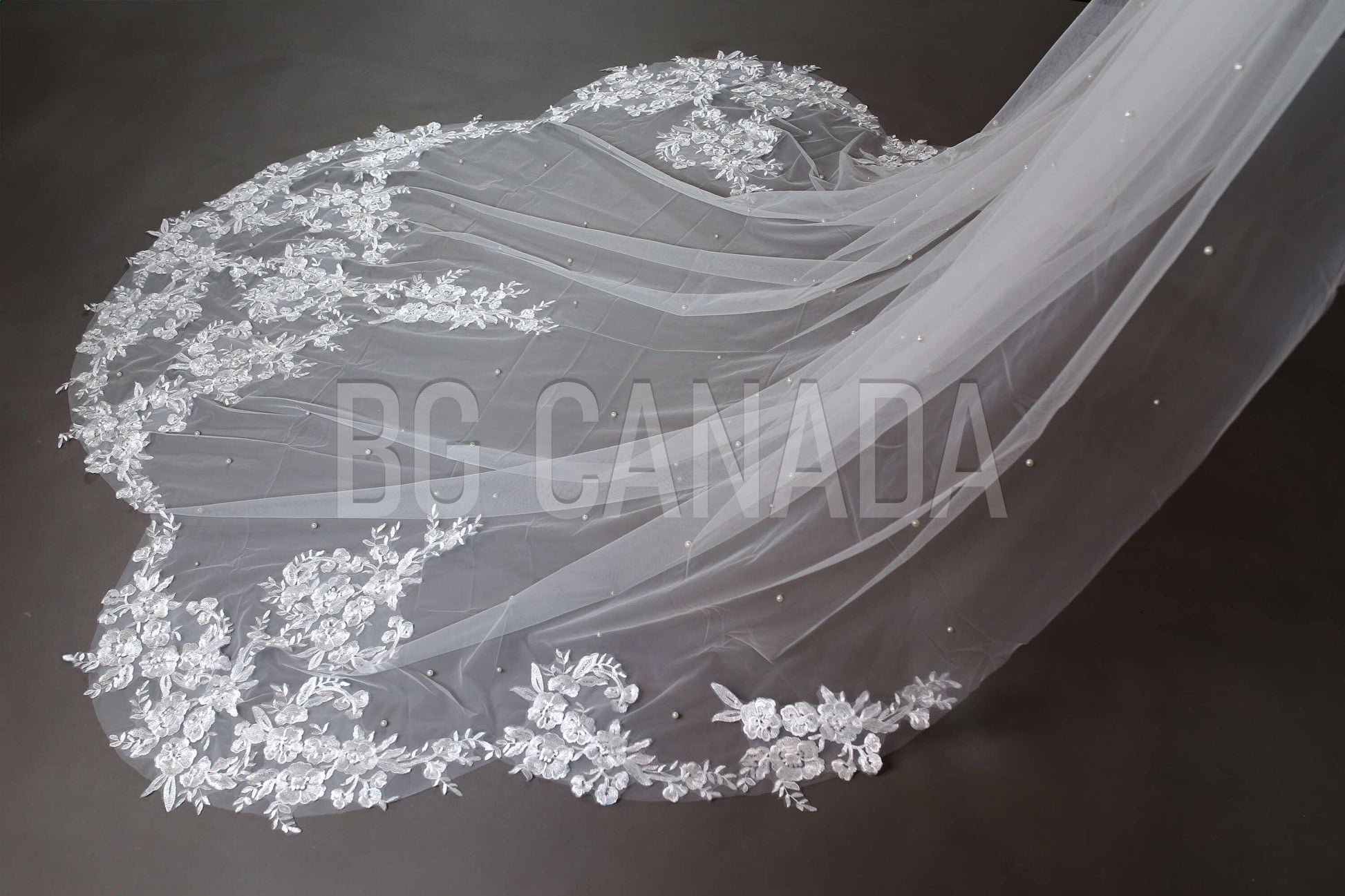 Pearl veil scalloped pearl veil pearl wedding veil with pearls long floral lace veil cathedral veil Bridal Veil white veil