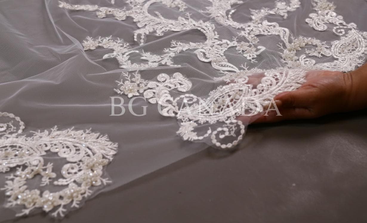 Extra Wide Royal Cathedral Veil Vintage Style Lace Appliqué Bridal Veil, Baroque Lace Long Veil, Classic Romantic Wedding Veil