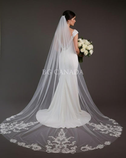 Eloise Heirloom – Ornate Floral Lace Cathedral Veil