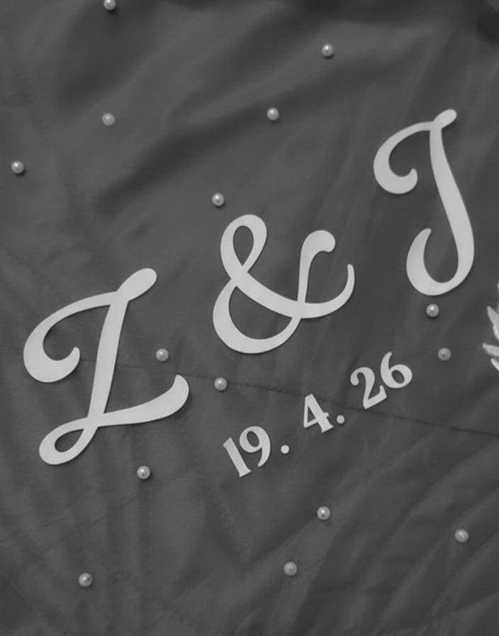 personalized Veil with pearls floral lace with names and wedding date