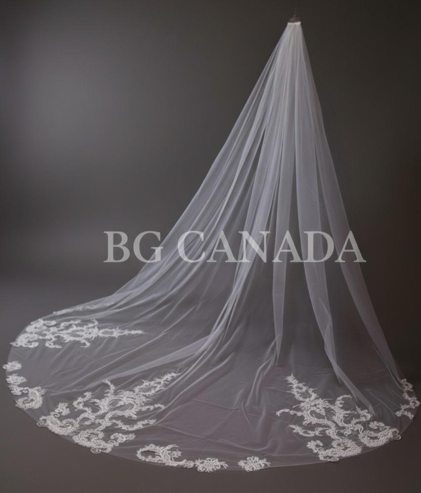 Eloise Heirloom – Ornate Floral Lace Cathedral Veil