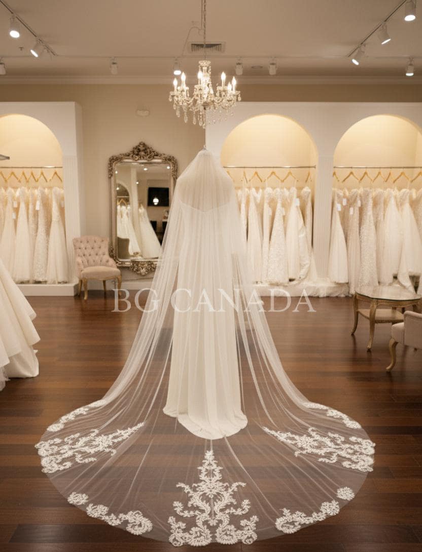 Eloise Heirloom – Ornate Floral Lace Cathedral Veil