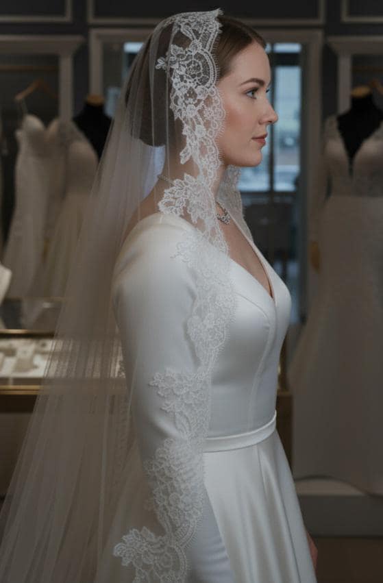 eyelashes lace veil mantilla veil with chantilly lace eyelash trim veil chantilly lace veil white chantilly lace