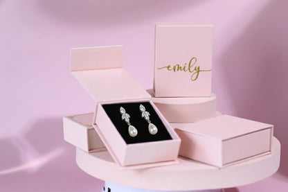 Pearl Earrings Silver earrings Bridesmaid gift Diamond Pearl Drop Earrings thank you gift classic pearl earrings Wedding Earrings