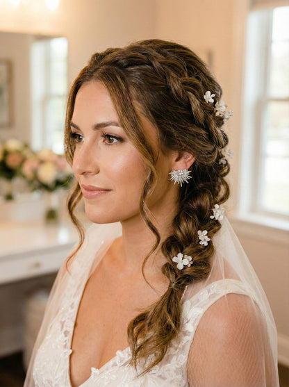 Green sun burst earrings Sparkly earrings bride earrings wedding earrings Starburst earrings Modern Bridal Jewelry Statement Earrings