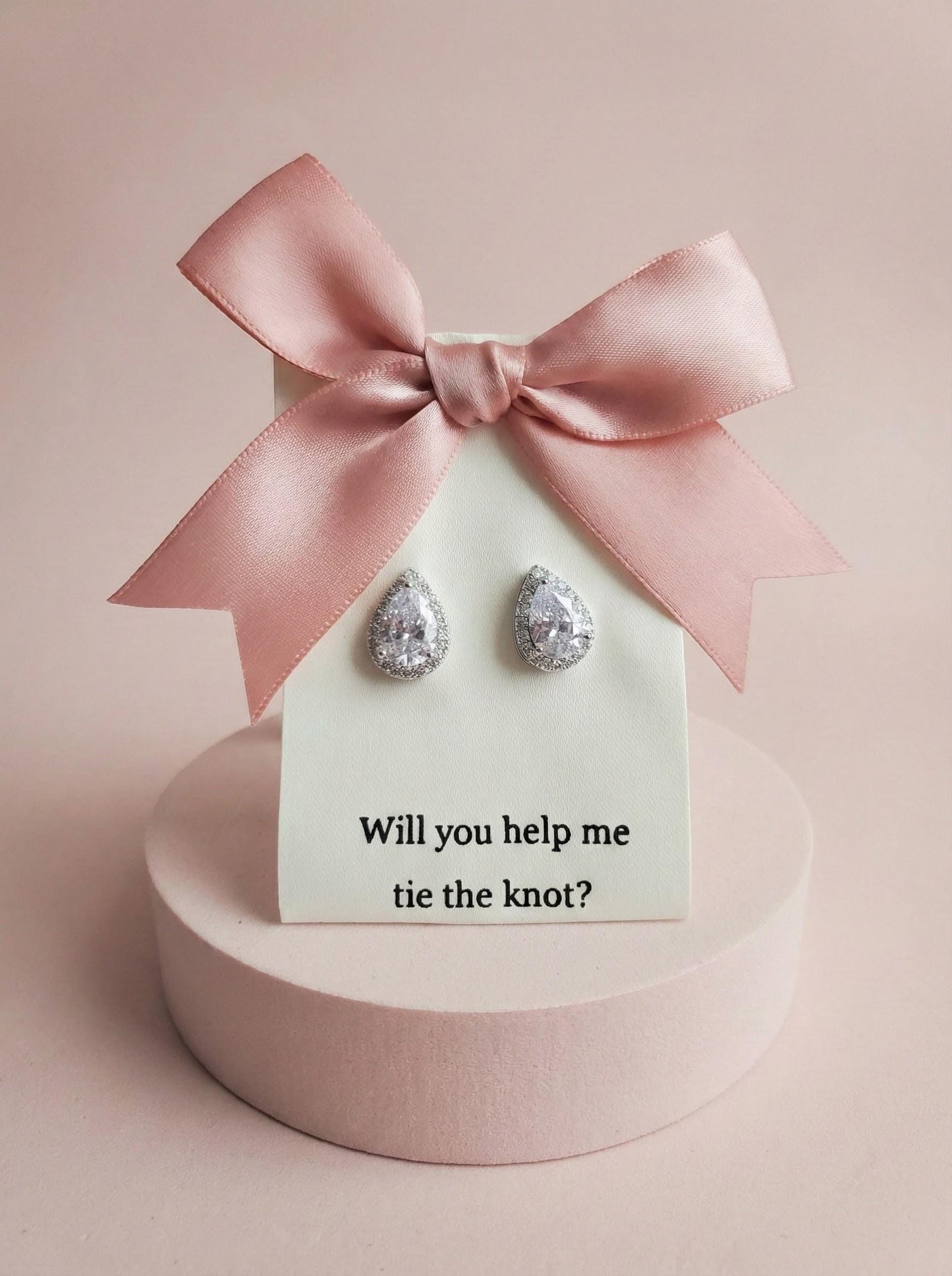 Bridesmaid Proposal gift bridalparty earrings Personalized Bridesmaid Earrings Custom Name Jewelry Card Wedding Party Thank You Gift Box