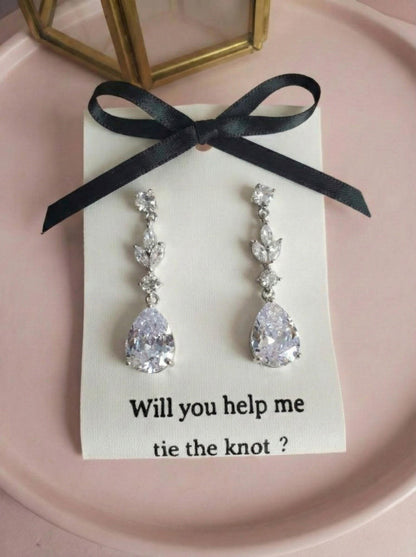 Bridesmaid Proposal Gift Set • Personalized Name Card • Earrings & Bracelet Set • Will You Be My Bridesmaid Gift • Wedding Party Jewelry