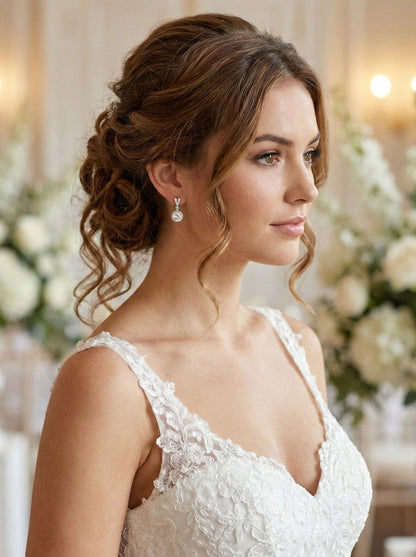 Personalized Bridesmaid Gifts • Custom Name heart Earrings • Bridal Party Jewelry • Bridesmaid Proposal Box Gift • Wedding Day Earrings